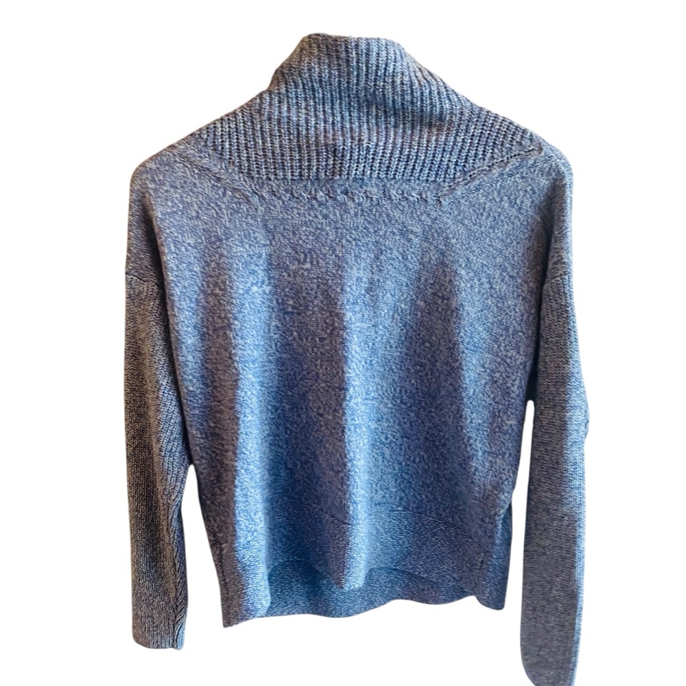 Nic + Zoe Blue Mix Stitch Mock Neck Cotton Blend Pullover Sweater Womens Size SP - Picture 5 of 8